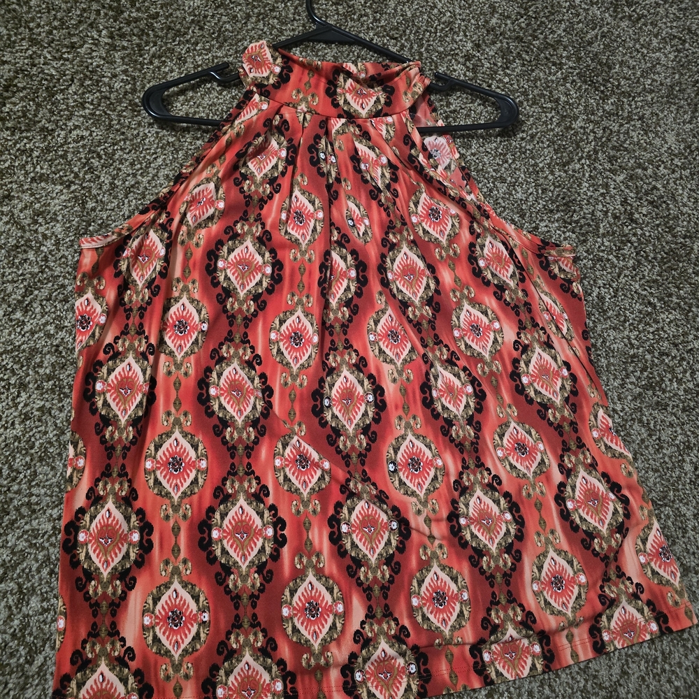 Cato Red and Black Patterned Blouse